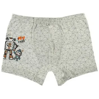 Chlapecké spodní prádlo dětské boxerky Donella šedé s roboty velikost 86-92 velikost 86-92