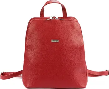 Městský batoh MiaMore Kožený dámský módní batůžek se dvěma oddíly červený