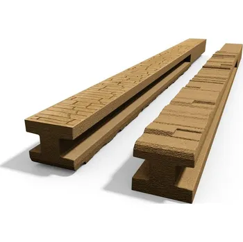 Příslušenství pro plot Betonový sloupek na plot 150 cm průběžný oboustranně vzorovaný - pískovec