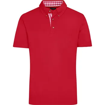 Pánské tričko James&Nicholson Pánská polokošile JN716 Red-Red XL