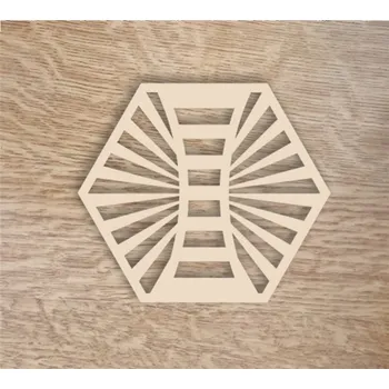 Podtácek Dřevěný podtácek standard šestihran - Dekor 6