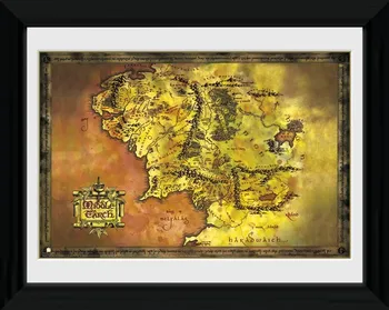 Plakát Zarámovaný plakát Pán prstenů mapa Středozemě 30,5 x 40,6 cm