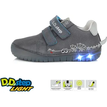 Chlapecké polobotky Celoroční obuv DDstep S050-391A M, LN Dark Grey, svítící, blikací chlapecké Velikost: 35