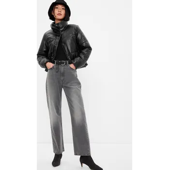 Dámská casual bunda GAP Bunda z umělé kůže crop - Dámské GAP černá | šedá 2143774