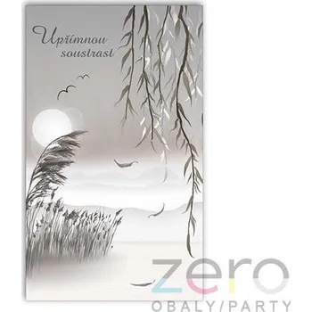 Přání s textem kondolence + obálka - jezero