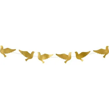 PartyDeco Girlanda holubice zlatá 112cm
