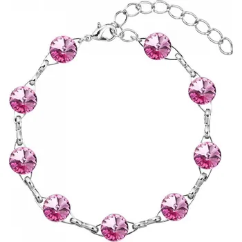 Náramek Swarovski Elements Rivoli 8mm - Rhodiovaný náramek růžový 33111.1 Rose (růžová)