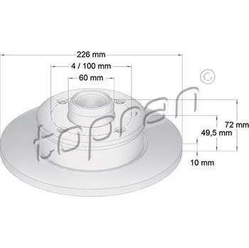 Brzdový kotouč Brzdový kotouč, , 191615601A, 191615601B, 357615601, 6N0615601, TOPRAN, 103 526