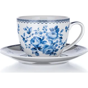 Stolování Keramický šálek s podšálkem BLUE FLOWER 280 ml