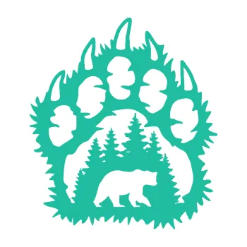 Samolepící dekorace Medvěd 010 pravá tlapa s krajinou (25 - tyrkysová) SAMOLEPKA NA AUTO, NÁLEPKA, FÓLIE, POLEP, TUNING, VLASTNÍ TEXT, TISK, AUTOSAMOLEPKY.cz, POLEPY, OBRÁZEK, LOGO, 3D STICKERS