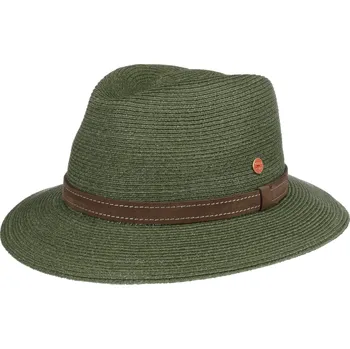 Klobouk Luxusní nemačkavý zelený klobouk Fedora - ručně šitý, UV faktor 80 - Mayser Mathis Velikost: 61 cm (XL)
