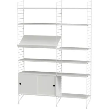 Knihovna STRING Policová sestava STRING Living room H, knihovna s úložným prostorem, bílá