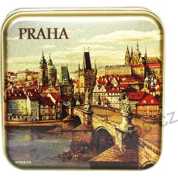 Dóza na potraviny PRAHA KARLŮV MOST plechová dóza 7414/40 VKM1 Malostranské mostecké věže