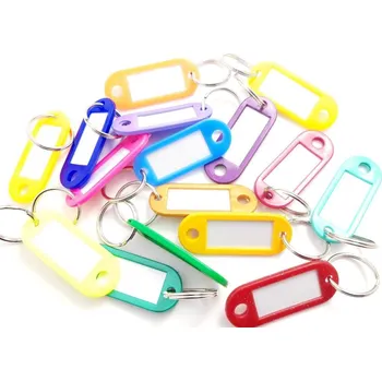 Rozlišovač klíče Visačka na klíče s kroužkem 2 dírová Uniplast mix barev (50ks/bal)