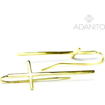 Náušnice Pozlacené stříbrné náušnice kříže