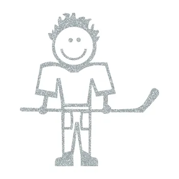 samolepka Cartoon family kluk 002 pravá hokejista (91 - Ultra Metalic stříbrná metalíza) SAMOLEPKA NA AUTO, NÁLEPKA, FÓLIE, POLEP, TUNING, VLASTNÍ TEXT, TISK, AUTOSAMOLEPKY.cz, POLEPY, OBRÁZEK, LOGO, 3D STICKERS