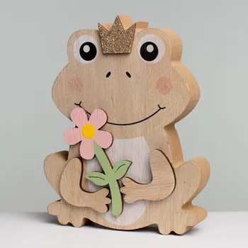 Dřevěná dekorace, ŽÁBA, 11x14cm, 1ks