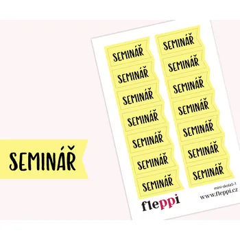 Fleppi Samolepky Školní - seminář Barva samolepek: pastelově žlutá
