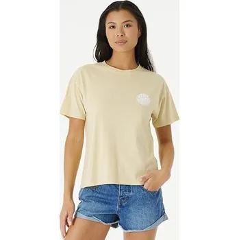 Pánská móda Tričko Rip Curl WETTIE ICON RELAXED TEE Natural velikost S