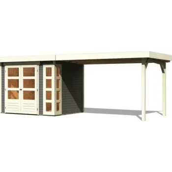 Zahrada dřevěný domek KARIBU KERKO 3 + přístavek 280 cm (82937) terragrau