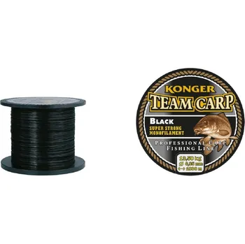 Konger Vlasec Team Carp Black 0,20mm - 0,40mm / 600m Průměr-Nosnost: 0.22mm / 7kg