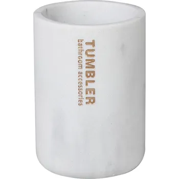 WC štětka Koupelnový keramický set MARBLE bílá Mybesthome název: kalíšek na zubní kartáček