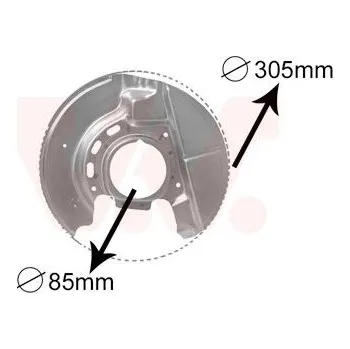 Brzdový kotouč Ochranný plech proti rozstřikování, brzdový kotouč VAN WEZEL 0620372