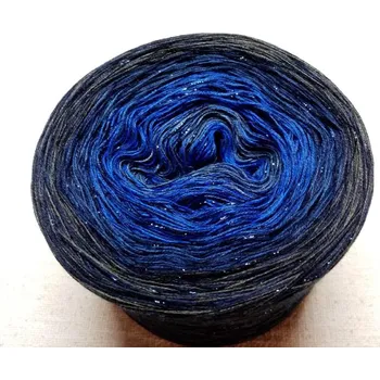 Příze Půlnoc 2-nitka 1200m s lurexem (Duhové klubko s lurexem Půlnoc)