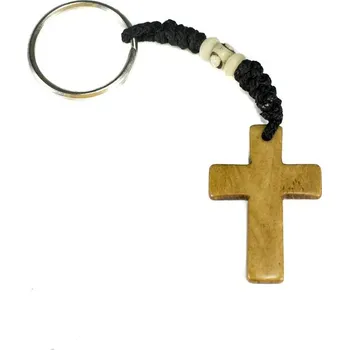 Přívěsek na klíče Křížek - hnědý