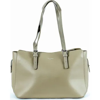 Kabelka Tříoddílová středně velká olivově zelená kabelka na rameno David Jones CM6654