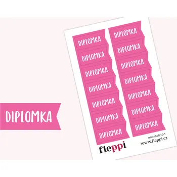 Fleppi Samolepky Školní - diplomka Barva samolepek: růžová