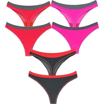 Kalhotky GreeNice Dámské bezešvé tanga Grenice Art: 6541 (3ks v balení ) Barva: Mix barva 1, Velikost: L/XL