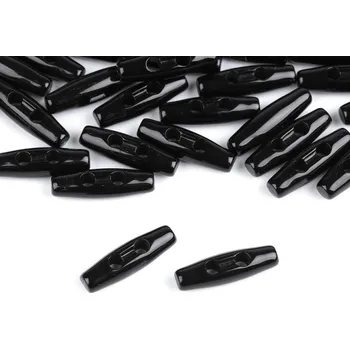 Knoflík Plastový knoflík oliva mini 7x24 mm, barva 2 černá