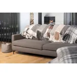 Bílo-šedý kostkovaný pléd s třásněmi vlněného vzhledu Woolli - 130*170*1cm