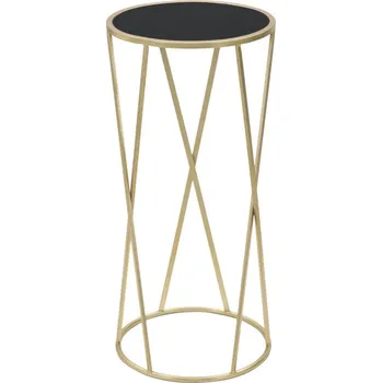 Konferenční stolek Kulatý odkládací stolek na telefon Mauro Ferretti Varia 35x75 cm, zlatá/černá