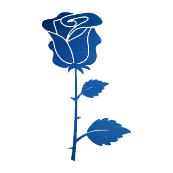 Samolepící dekorace SAMOLEPKA Růže 007 pravá (65 - škrábaný kov modrý) NA AUTO, NÁLEPKA, FÓLIE, POLEP, TUNING, VLASTNÍ TEXT, TISK, AUTOSAMOLEPKY.cz, POLEPY, OBRÁZEK, LOGO, SAMOLEPKY