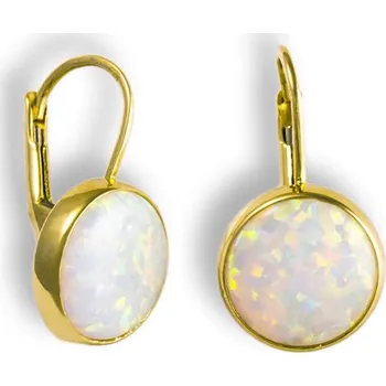 Náušnice GEMMAX GLEYO0231 Zlaté náušnice s Opálem – zlatý šperk ryzosti 585/1000 v Dárkovém balení s Certifikátem GLEYO-02311