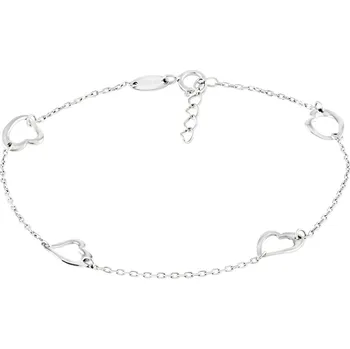 Náramek GEMMAX Náramek z bílého zlata se srdíčky délka 17+1 cm – zlatý šperk ryzosti 585/1000 v Dárkovém balení s Certifikátem GLBWN-18-22771