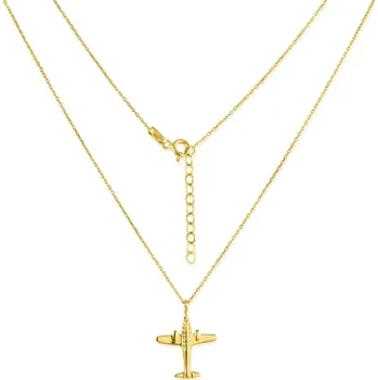 Náhrdelník GEMMAX Řetízkový zlatý náhrdelník letadlo délka 45 cm – zlatý šperk ryzosti 585/1000 v Dárkovém balení s Certifikátem GBNYN-45-31071