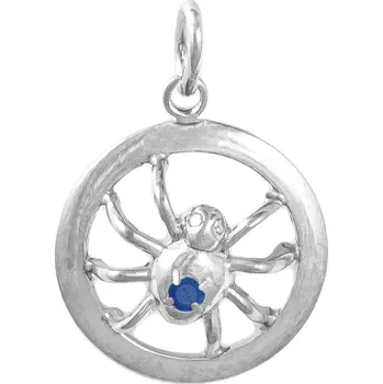 Přívěsek GEMMAX Original – garance kvality Zlatý přívěsek Pavouček pro štěstí s tmavomodrým zirkonem – zlatý šperk ryzosti 585/1000 v Dárkovém balení s Certifikátem GUPWM-54951