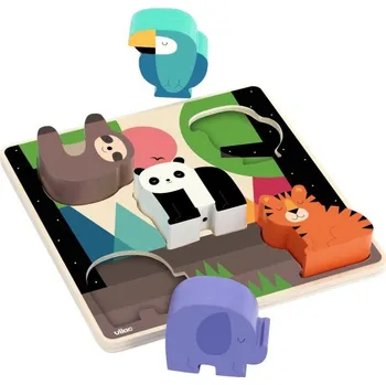 Vilac Vkládací puzzle se zvuky Džungle