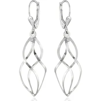 Náušnice GEMMAX Moderní visací náušnice z bílého zlata – zlatý šperk ryzosti 585/1000 v Dárkovém balení s Certifikátem GLEWN-32541