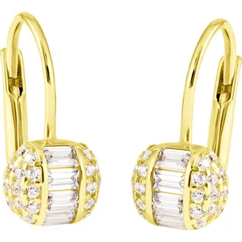 Náušnice GEMMAX Elegantní zlaté náušnice se zirkony – zlatý šperk ryzosti 585/1000 v Dárkovém balení s Certifikátem GLEYB-39801