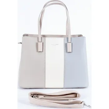 Tříoddílová světlešedá kabelka do ruky David Jones 6939-2