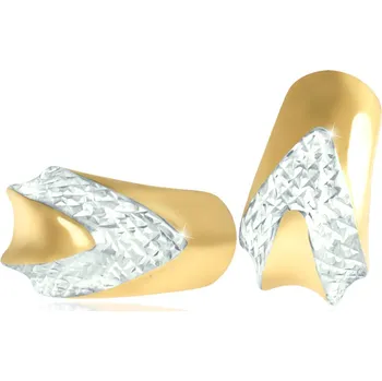 Náušnice GEMMAX Zlaté náušnice - diamantový brus, žluto-bílé zlato – zlatý šperk ryzosti 585/1000 v Dárkovém balení s Certifikátem GLECN-22841