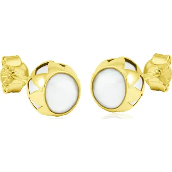 Náušnice GEMMAX Zlaté perlové náušnice na puzetu – zlatý šperk ryzosti 585/1000 v Dárkovém balení s Certifikátem GLEYP-38601