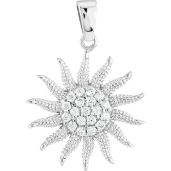 Přívěsek GEMMAX Přívěsek Slunce z bílého zlata – zlatý šperk ryzosti 585/1000 v Dárkovém balení s Certifikátem GLPWB-37971