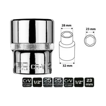 Gola hlavice Hlavice šestihran 1/2", 23 mm TOPEX (08-423)