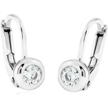 Náušnice GEMMAX Dívčí náušnice z bílého zlata se zirkony – zlatý šperk ryzosti 585/1000 v Dárkovém balení s Certifikátem GBEWB-41901