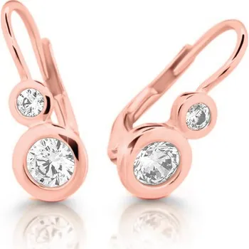 Náušnice Cutie Jewellery dle/p382710xl4 Náušnice z růžového zlata se zirkony model 3827 – zlatý šperk ryzosti 585/1000 v Dárkovém balení s Certifikátem GLERB-23961